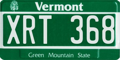 VT license plate XRT368