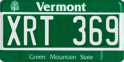 VT license plate XRT369