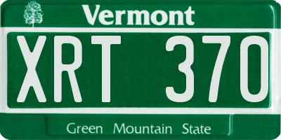 VT license plate XRT370