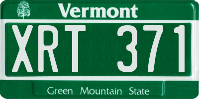 VT license plate XRT371