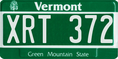 VT license plate XRT372