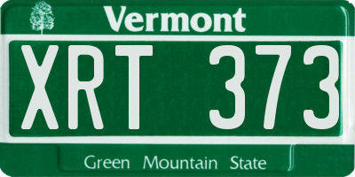 VT license plate XRT373