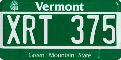 VT license plate XRT375
