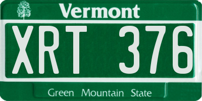 VT license plate XRT376