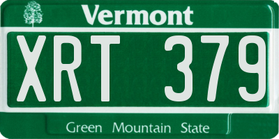 VT license plate XRT379
