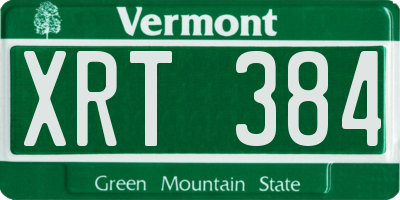 VT license plate XRT384