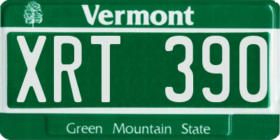 VT license plate XRT390