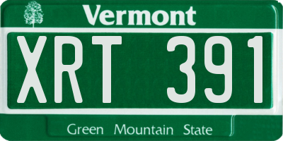 VT license plate XRT391