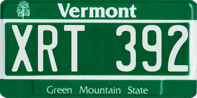 VT license plate XRT392