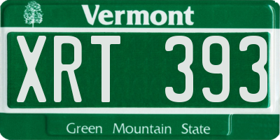 VT license plate XRT393