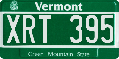 VT license plate XRT395