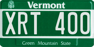 VT license plate XRT400