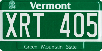 VT license plate XRT405