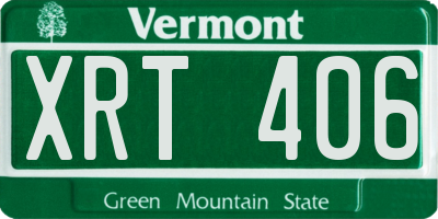 VT license plate XRT406