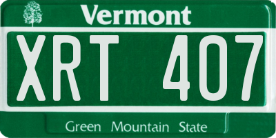 VT license plate XRT407