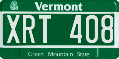 VT license plate XRT408
