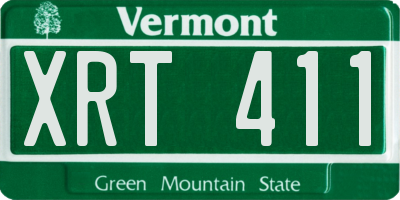 VT license plate XRT411