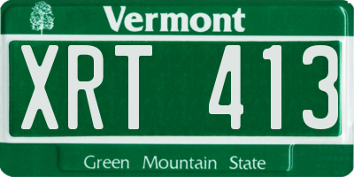 VT license plate XRT413