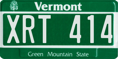 VT license plate XRT414