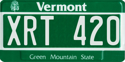 VT license plate XRT420