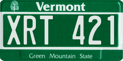 VT license plate XRT421