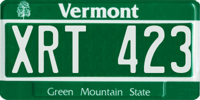 VT license plate XRT423