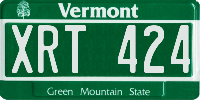 VT license plate XRT424