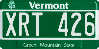 VT license plate XRT426