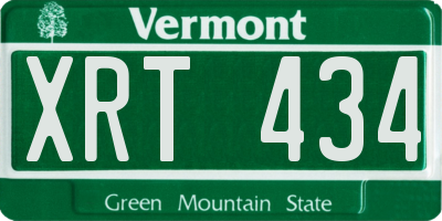 VT license plate XRT434