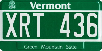 VT license plate XRT436