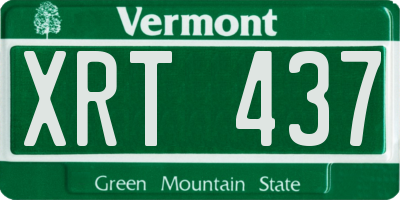 VT license plate XRT437