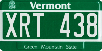 VT license plate XRT438