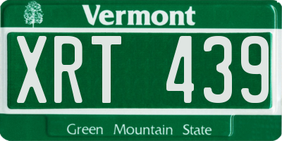 VT license plate XRT439