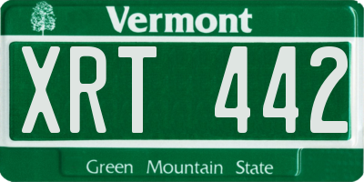 VT license plate XRT442
