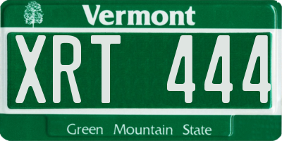 VT license plate XRT444