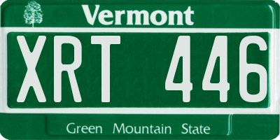 VT license plate XRT446