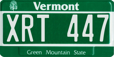 VT license plate XRT447