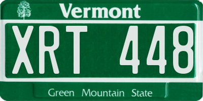 VT license plate XRT448