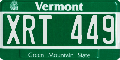 VT license plate XRT449