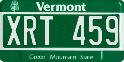 VT license plate XRT459