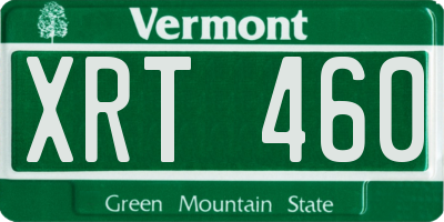 VT license plate XRT460