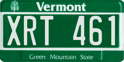 VT license plate XRT461