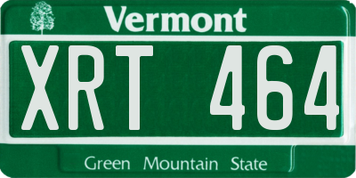 VT license plate XRT464