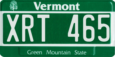 VT license plate XRT465