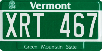 VT license plate XRT467