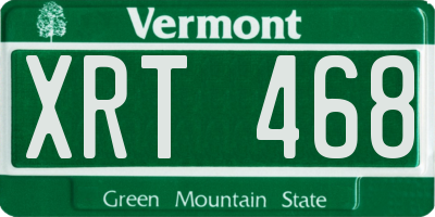 VT license plate XRT468