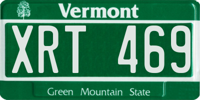 VT license plate XRT469