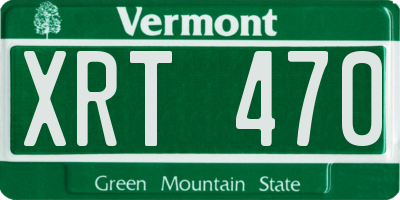 VT license plate XRT470
