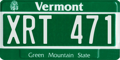 VT license plate XRT471