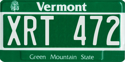 VT license plate XRT472
